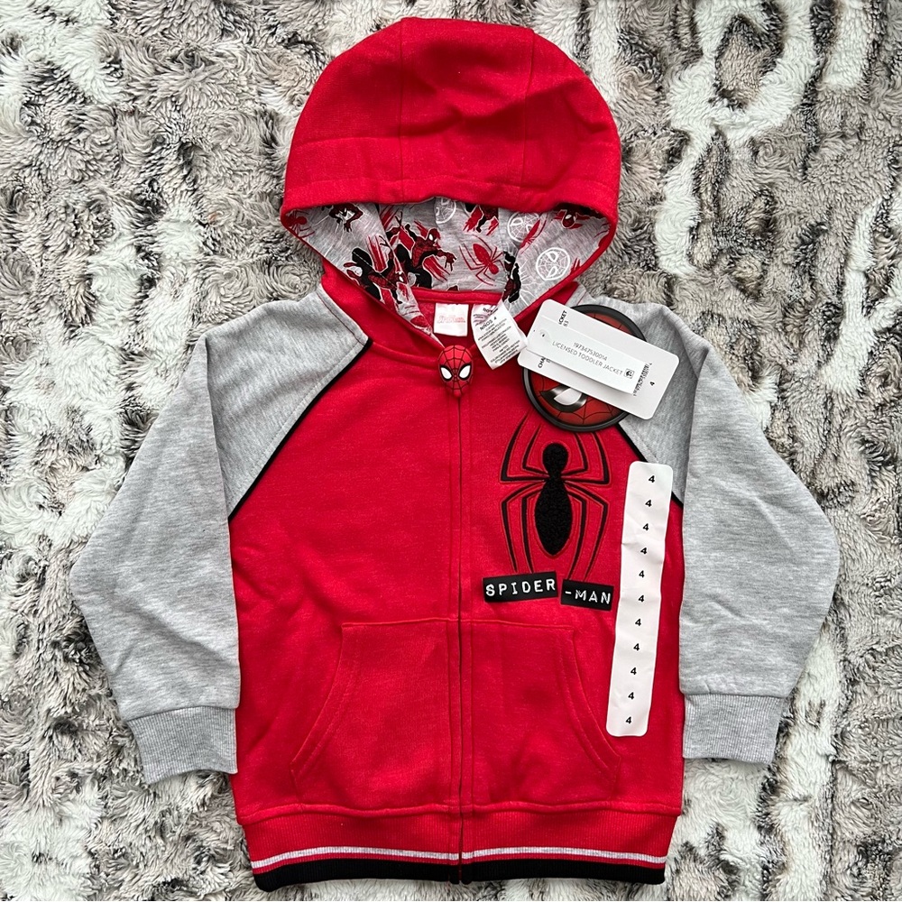 Spider-Man Boys Disney Marvel Character Hoodie Size 4 - Picture 1 of 2